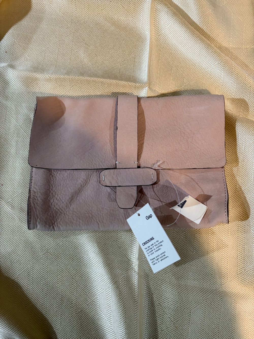 GAP Blush Pink Leather Wristlet Clutch